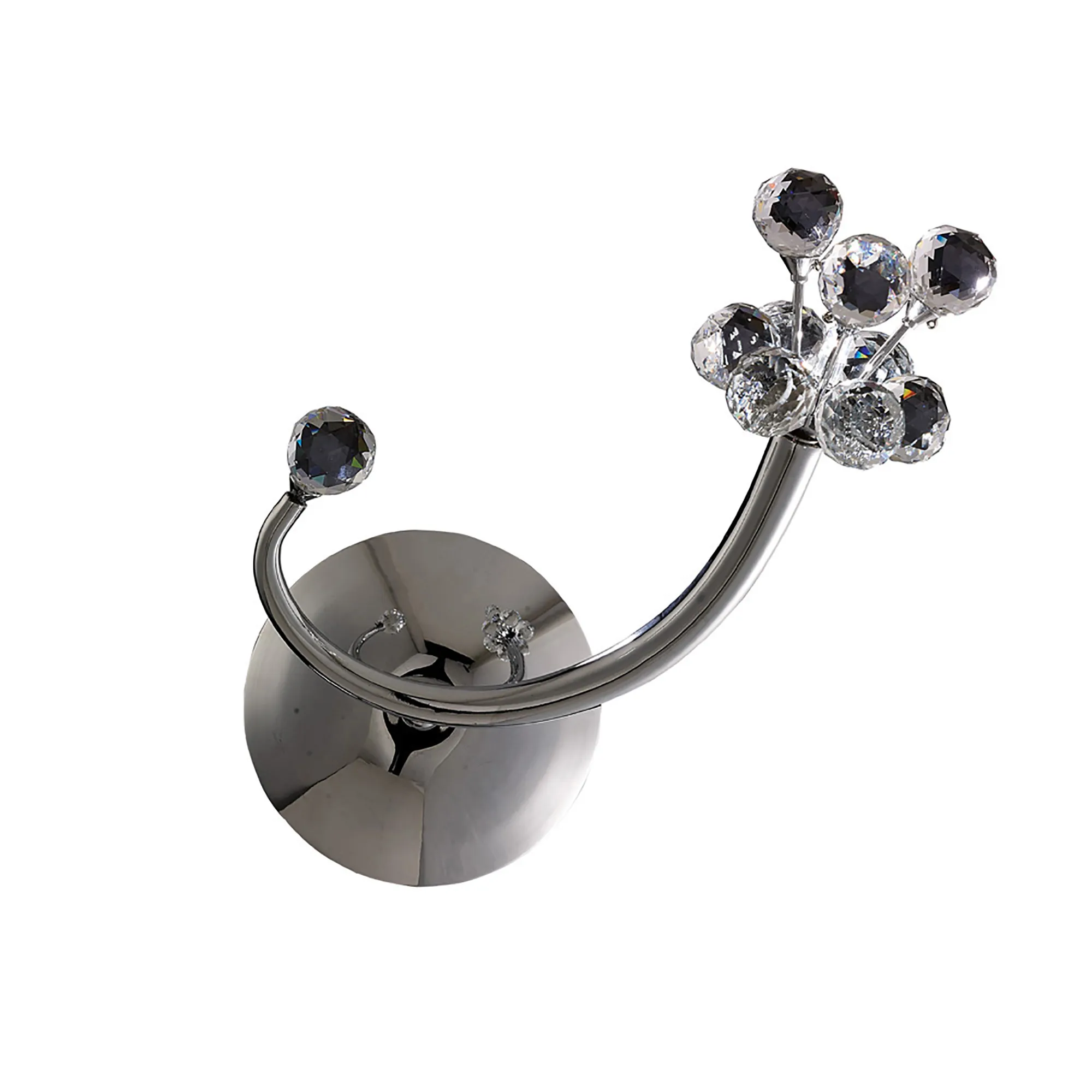 Octavia Polished Chrome Crystal Wall Lights Diyas Flush Crystal Wall Lights